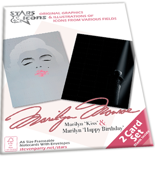 Marilyn Monroe 2 Card Set £4.99 Includes Mariyn Kiss & mMarilyn Happy Brithday Cards